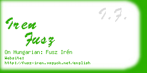 iren fusz business card